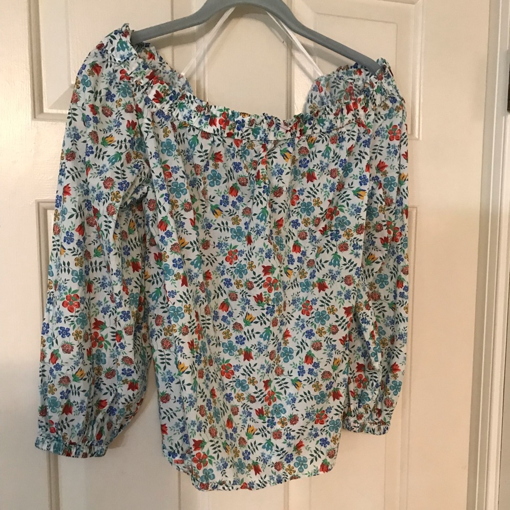 NWOT Liberty for J CREW Edenham Floral Off-the-Shoulder Top size 12